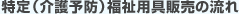 特定（介護予防）福祉用具販売の流れ